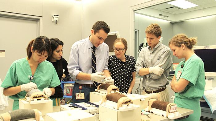 Students practice in SAIL's skill lab.