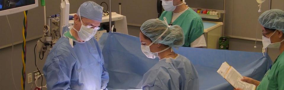 Surgeons train in groups at SAIL. 